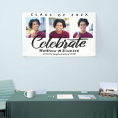 White Abschluss 3 Foto Fett Schwarzes Script Minim Banner (Messeveranstaltung)