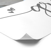 White Abschluss 4 Foto Grau Script Hearts Girly Poster (Ecke)