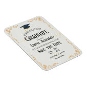 White Abschluss Foto Magnet Einladung (Rechte Seite)