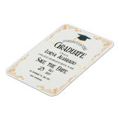 White Abschluss Foto Magnet Einladung (Linke Seite)