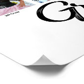 White Abschluss K-12 Fotocollage Schwarzes Script Poster (Ecke)