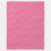 White abstract doodles on pink background fleecedecke (Vorderseite)