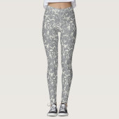 White Abstract On Grey Leggings (Vorderseite)
