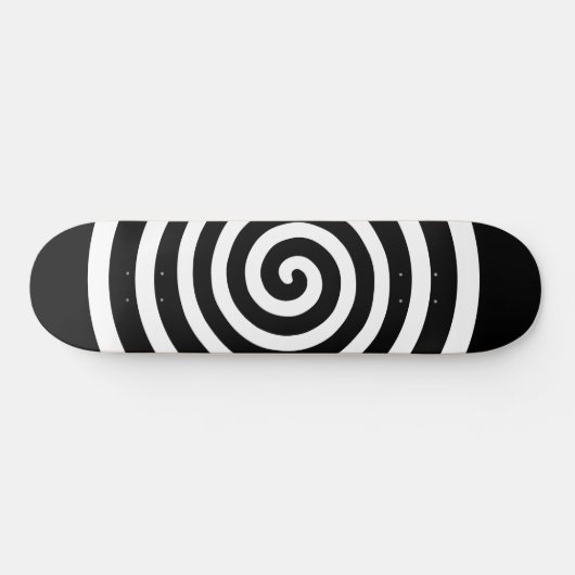 White Abstract Spiral Skateboard (Horizontal)