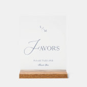 White Acrylic “Favors” Sign Acrylschild (Vorderseite)