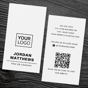 White add Logo Social Media QR Code Visitenkarte
