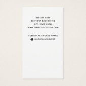 White add Logo Social Media vertikale Visitenkarte (Rückseite)