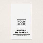 White add Logo Social Media vertikale Visitenkarte (Vorderseite)