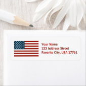 White Address Labels der amerikanischen Flagge (Insitu)