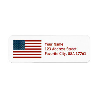 White Address Labels der amerikanischen Flagge