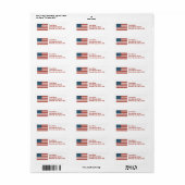 White Address Labels der amerikanischen Flagge (Vorne)