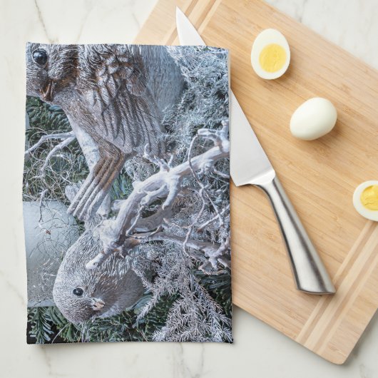 White Advent Kreath Geschirrtuch (Viertel Falte)