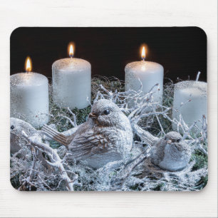 White Advent Kreath Mousepad