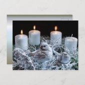 White Advent Kreath Postkarte (Vorne/Hinten)