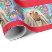 White Afghan Hound Geschenkpapier (Rolleneckpunkt)