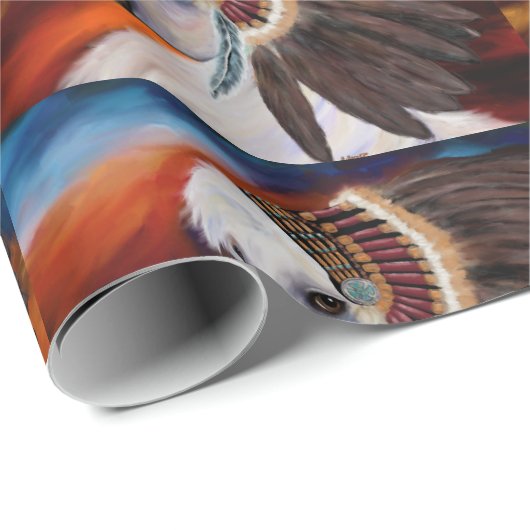 White Afghan Hound Geschenkpapier (Rolleneckpunkt)