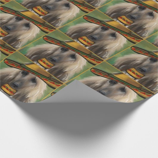 White Afghan Hound Geschenkpapier (Ecke)