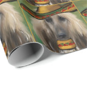 White Afghan Hound Geschenkpapier (Rolleneckpunkt)