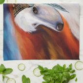 White Afghan Hound Geschirrtuch (Gefaltet)