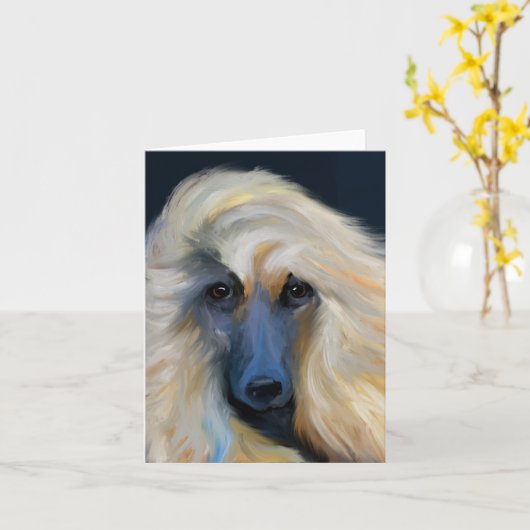White Afghan Hound Karte (Gelbe Blume)