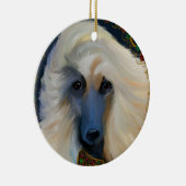White Afghan Hound Keramik Ornament (Rechts)