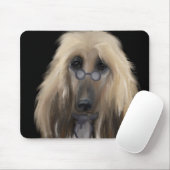 White Afghan Hound Mousepad (Mit Mouse)
