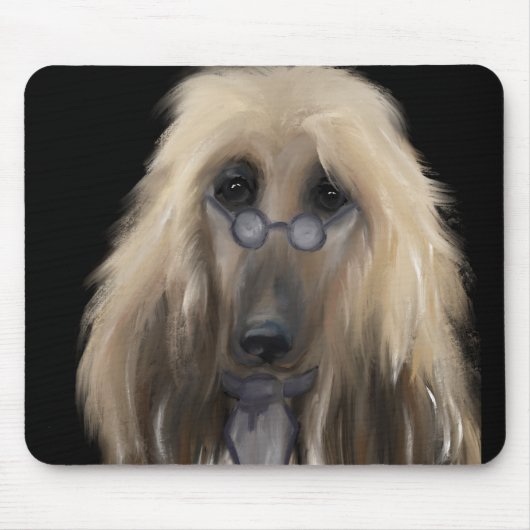 White Afghan Hound Mousepad (Vorne)