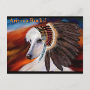 White Afghan Hound Postkarte