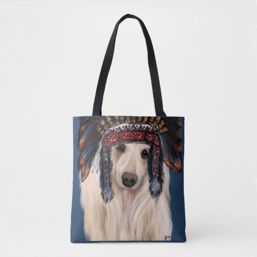 White Afghan Hound Tasche (Vorderseite)