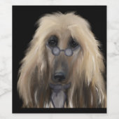 White Afghan Hound Weinetikett (Einzelnes Label)