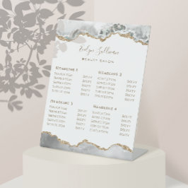 White Agate Beauty Salon Preisliste Preisschild Sockelschild