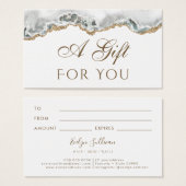 White Agate Geschenkkarte (Vorne & Hinten)