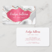 White Agate Imitats Pink Foil Visitenkarte (Vorne/Hinten)