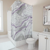 White Agate Lavender Glitzer Glam #1 Duschvorhang (Beispiel)