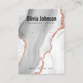 White Agate Schmuck Ohrringe Necklace Display Visitenkarte