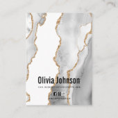 White Agate Schmuck Ohrringe Necklace Display Visitenkarte (Rückseite)