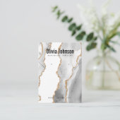 White Agate Schmuck Ohrringe Necklace Display Visitenkarte (Stehend Vorderseite)