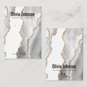 White Agate Schmuck Ohrringe Necklace Display Visitenkarte (Vorne/Hinten)