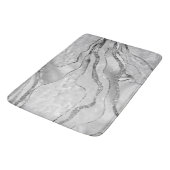 White Agate Silver Glitzer Glam #1 (Imitate Glitze Badematte (Schrägansicht)