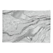 White Agate Silver Glitzer Glam #1 (Imitate Glitze Kissenbezug (Rückseite)