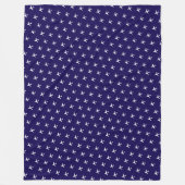 White Airplanes on Dark Blue Blanket for a Pilot Fleecedecke (Vorderseite)