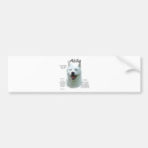 White Akita History Autoaufkleber