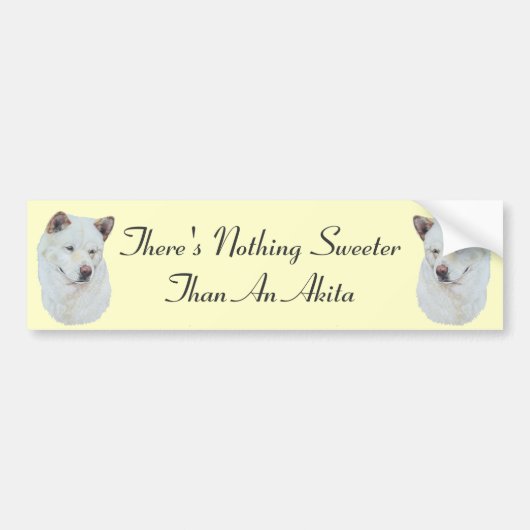 White Akita Portrait Original Dog Slogan Autoaufkleber (Vorne)