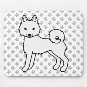 White Alaskan Klee Kai Niedlich Cartoon Dog Mousepad