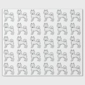 White Alaskan Klee Kai Niedlich Dog Muster Geschenkpapier (Flach)
