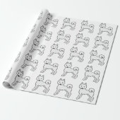 White Alaskan Klee Kai Niedlich Dog Muster Geschenkpapier (Ungerollt)