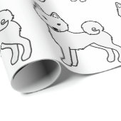 White Alaskan Klee Kai Niedlich Dog Muster Geschenkpapier (Rolleneckpunkt)