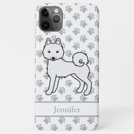 White Alaskan Klee Kai Niedlich Dog & Name Case-Mate iPhone Hülle (Rückseite)