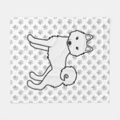 White Alaskan Klee Kai Niedlich Dog & Paws Fleecedecke (Vorderseite (Horizontal))