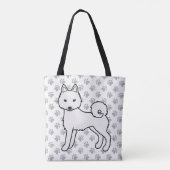 White Alaskan Klee Kai Niedlich Dog & Paws Tasche (Rückseite)